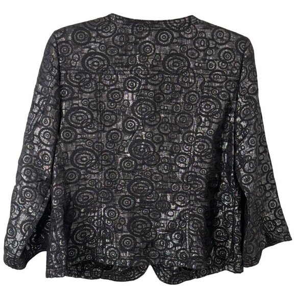 Ruby Rd. Metallic Blazer Jacket Gray Silver 3/4 Sleeve Office Evening Size 8 EUC - Picture 4 of 8